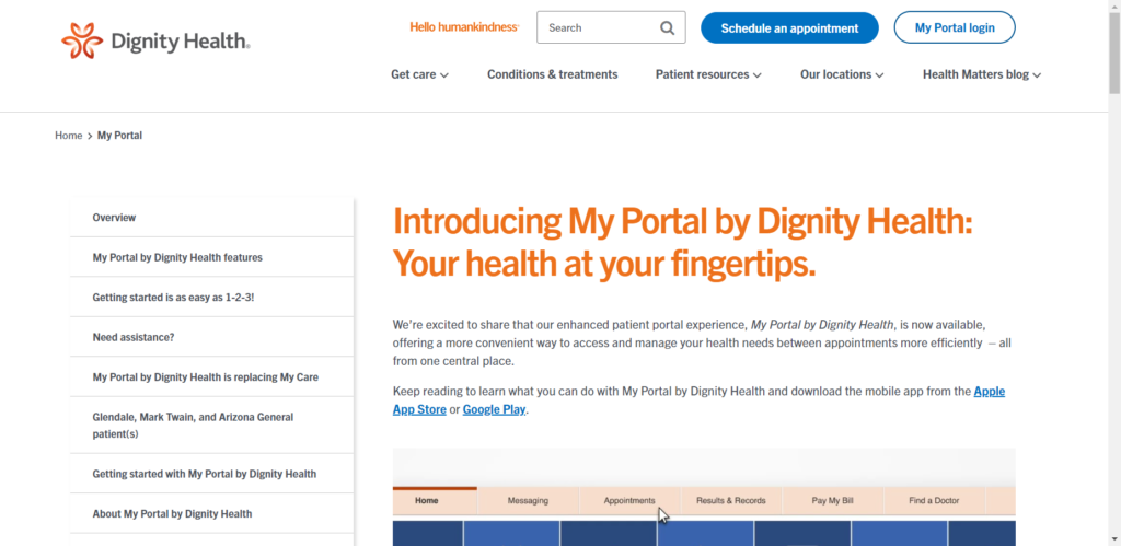 Dignity Health Patient Portal Login